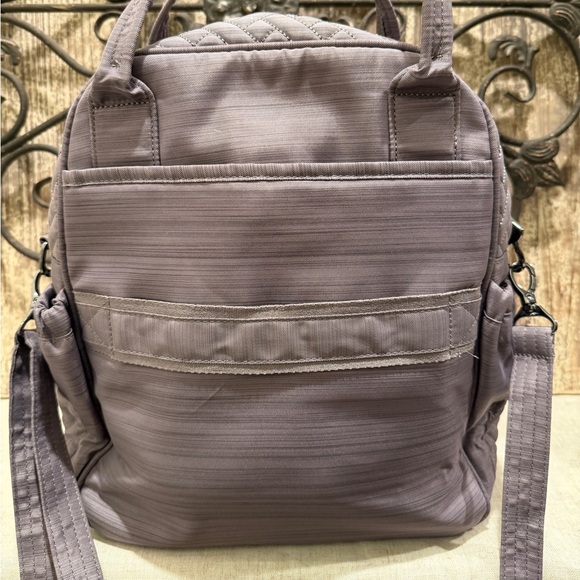 Lug Mini Puddle Jumper Quilted Crossbody Convertible Tote Brushed Pearl Grey - Picture 8 of 13